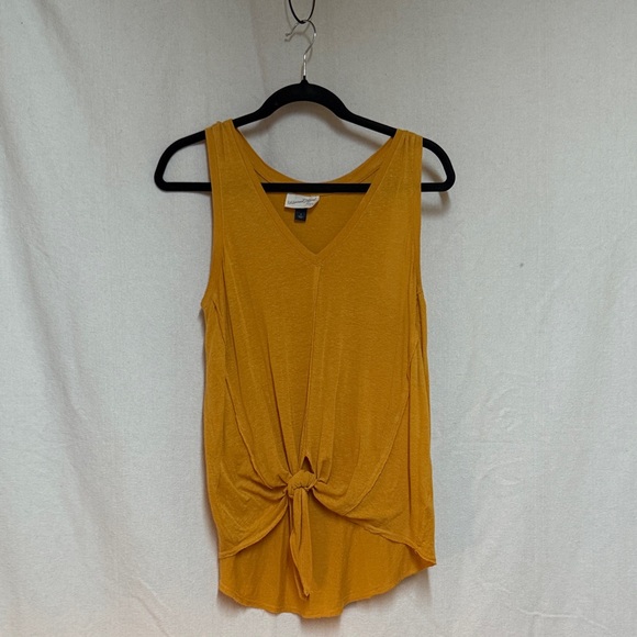 Universal Thread Tops - Universal Thread Yellow Knot-Front Tank Top